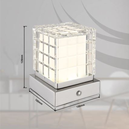 Globo - Επιτραπέζιο LED φωτιστικό αφής με ρύθμιση φωτεινότητας LED/2,5W/3,7V 2700K/4000K/6500K 1800 mAh USB ματ χρώμιο