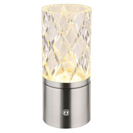 Globo - Επιτραπέζιο LED φωτιστικό αφής με ρύθμιση φωτεινότητας LED/2,5W/3,7V 2700K/4000K/6500K 1800 mAh USB ματ χρώμιο