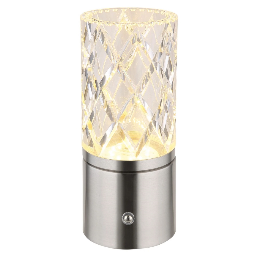 Globo - Επιτραπέζιο LED φωτιστικό αφής με ρύθμιση φωτεινότητας LED/2,5W/3,7V 2700K/4000K/6500K 1800 mAh USB ματ χρώμιο