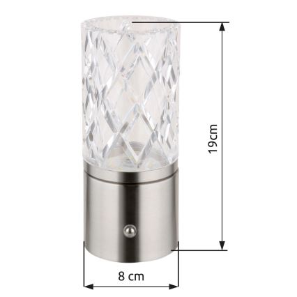 Globo - Επιτραπέζια λάμπα αφής dimming LED LED/2,5W/3,7V 2700K/4000K/6500K 1800 mAh USB ματ χρώμιο