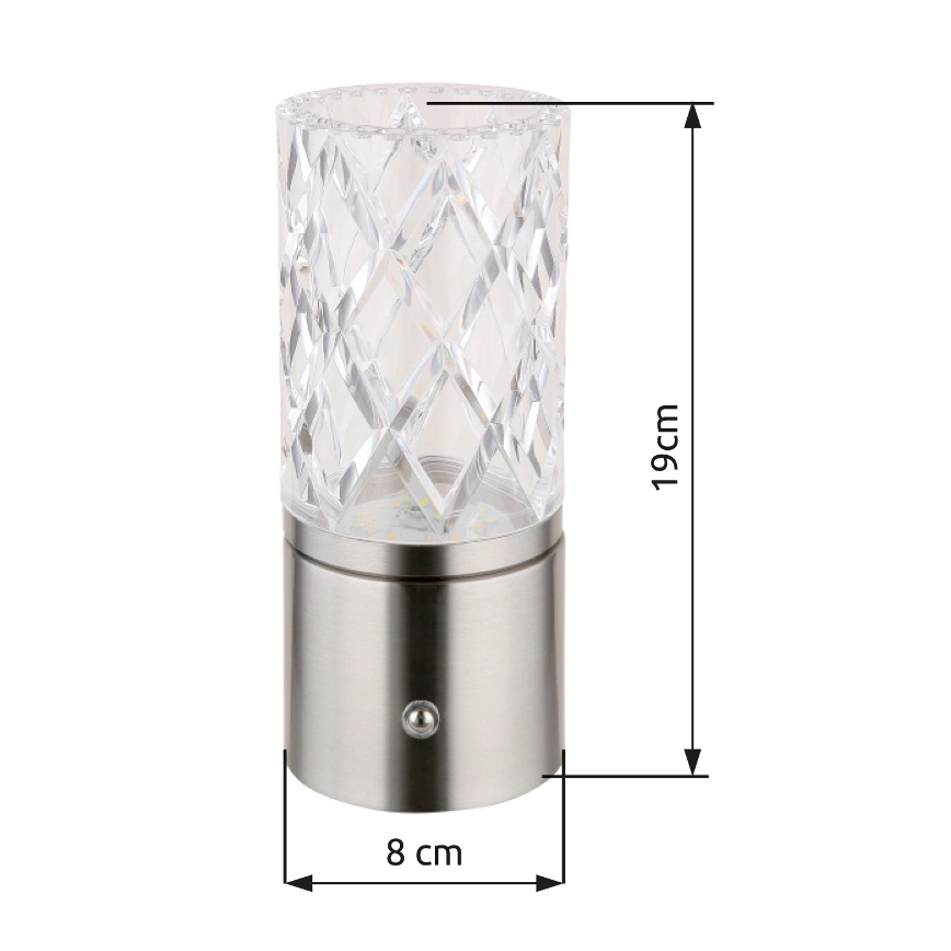 Globo - Επιτραπέζια λάμπα αφής dimming LED LED/2,5W/3,7V 2700K/4000K/6500K 1800 mAh USB ματ χρώμιο
