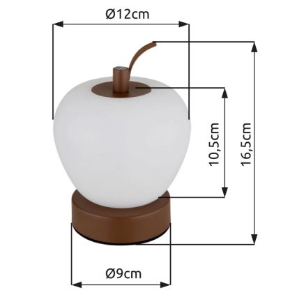 Globo - Επιτραπέζιο LED φωτιστικό με αφής και ρύθμιση φωτεινότητας LED/2W/3,7V 2700K/4000K/6500K 1200 mAh USB καφέ