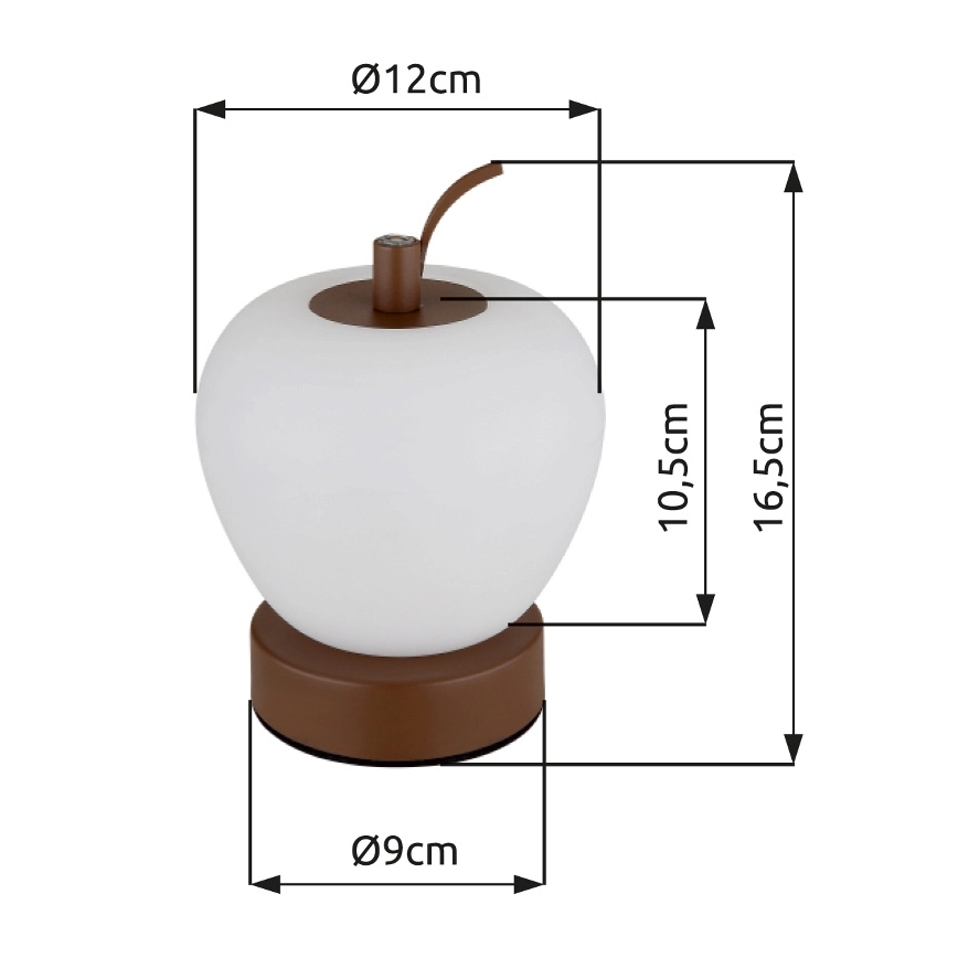 Globo - Επιτραπέζια λάμπα αφής dimming LED LED/2W/3,7V 2700K/4000K/6500K 1200 mAh USB καφέ