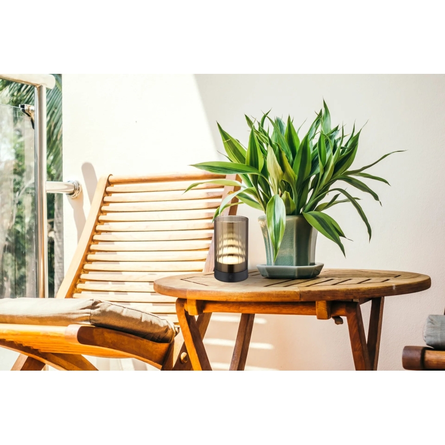 Globo - LED Εξωτερικού χώρου dimming επαναφορτιζόμενο αφής Επιτραπέζιο φωτιστικό LED/2W/3,7V 2700/4000/6500K 1200mAh IP44 καφέ