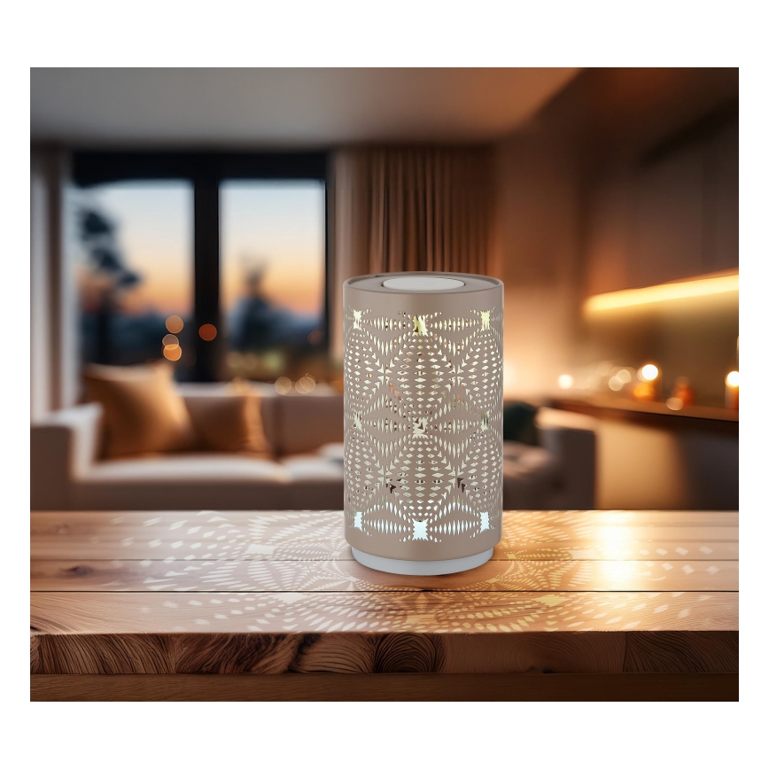 Globo - Επιτραπέζιο φωτιστικό LED RGB με επαναφορτιζόμενη μπαταρία, αφής, LED/1W/5V 500 mAh, καφέ