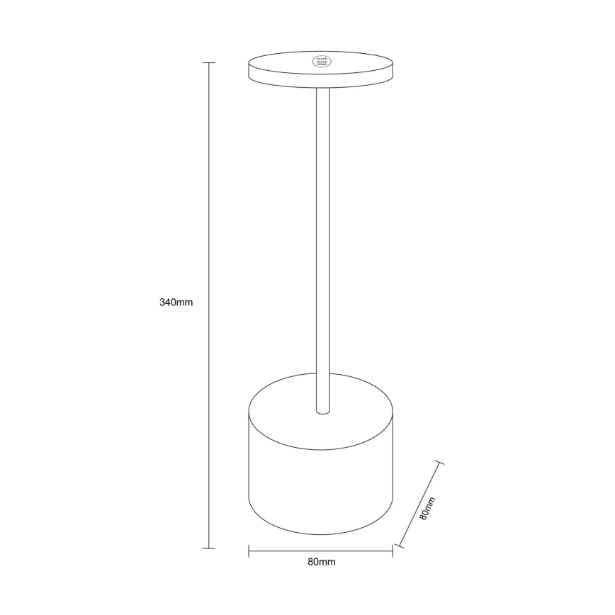 Globo - Ρυθμιζόμενο LED επιτραπέζιο φωτιστικό αφής LED/1,2W/3,7V 2000K/3500K/7000K 1200 mAh USB μαύρο