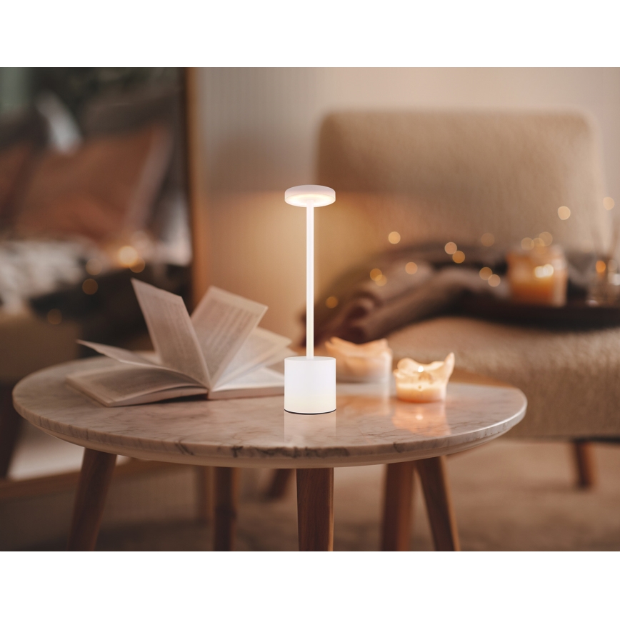 Globo - Επιτραπέζια λάμπα αφής dimming LED LED/1,2W/3,7V 2000K/3500K/7000K 1200 mAh USB λευκό