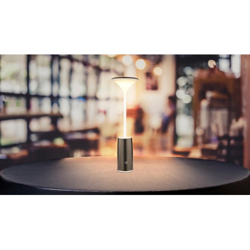 Globo - LED Dimmable επαναφορτιζόμενο επιτραπέζιο φωτιστικό αφής LED/1,2W/3,7V 3000K 1500mAh μαύρο