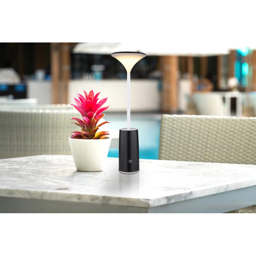 Globo - LED Dimmable επαναφορτιζόμενο επιτραπέζιο φωτιστικό αφής LED/1,2W/3,7V 3000K 1500mAh μαύρο