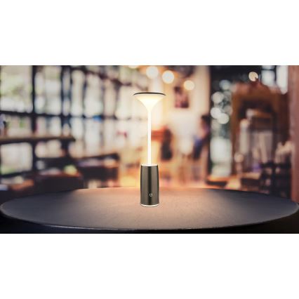 Globo - LED Dimmable επαναφορτιζόμενο επιτραπέζιο φωτιστικό αφής LED/1,2W/3,7V 3000K 1500mAh μαύρο