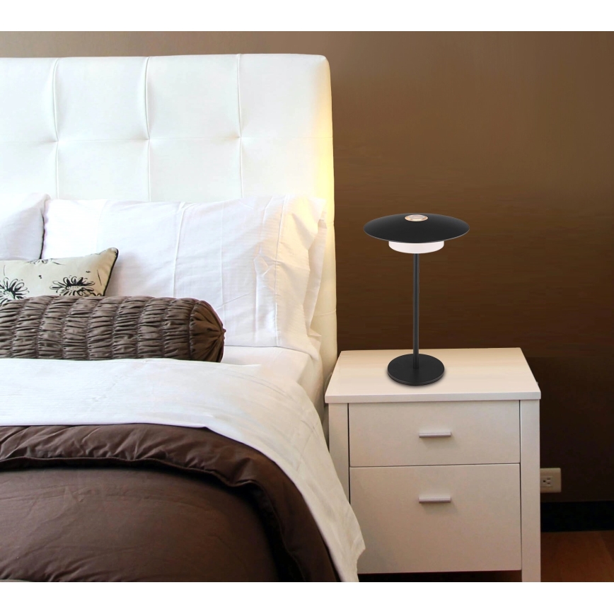 Globo - Εξωτερικό επαναφορτιζόμενο επιτραπέζιο φωτιστικό LED αφής LED/3W/3,7V 1800/2700/3000K IP44 1800 mAh μαύρο