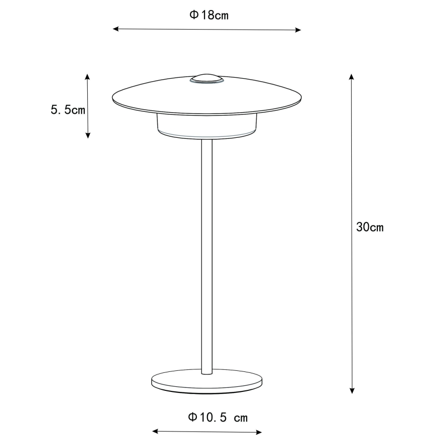 Globo - Εξωτερικό επαναφορτιζόμενο επιτραπέζιο φωτιστικό LED αφής LED/3W/3,7V 1800/2700/3000K IP44 1800 mAh λευκό