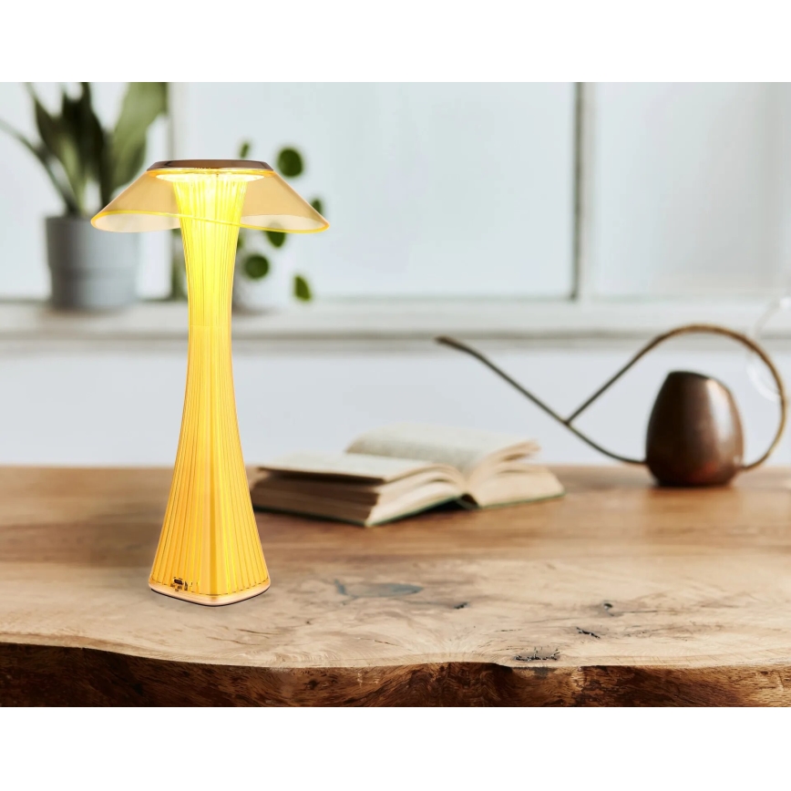 Globo - Ρυθμιζόμενη επαναφορτιζόμενη επιτραπέζια λάμπα LED/2,5W/3,7V 1200 mAh 2700/4500/6500K χρυσή