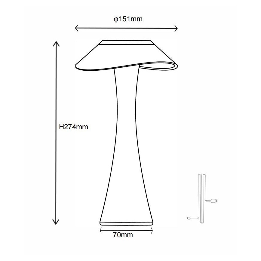 Globo - LED Dimmable επαναφορτιζόμενο επιτραπέζιο φωτιστικό	 LED/2,5W/3,7V 1200mAh 2700K/4500K/6500K λευκό