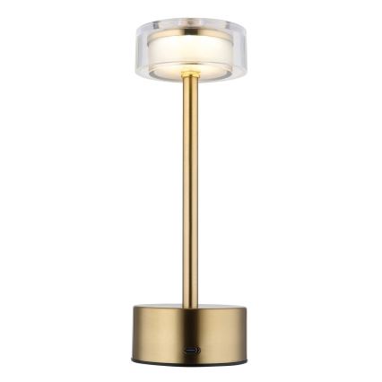 Globo - LED Dimmable επαναφορτιζόμενο επιτραπέζιο φωτιστικό αφής LED/2,5W/3,7V 2700/4000/6500K 1800mAh ορείχαλκος