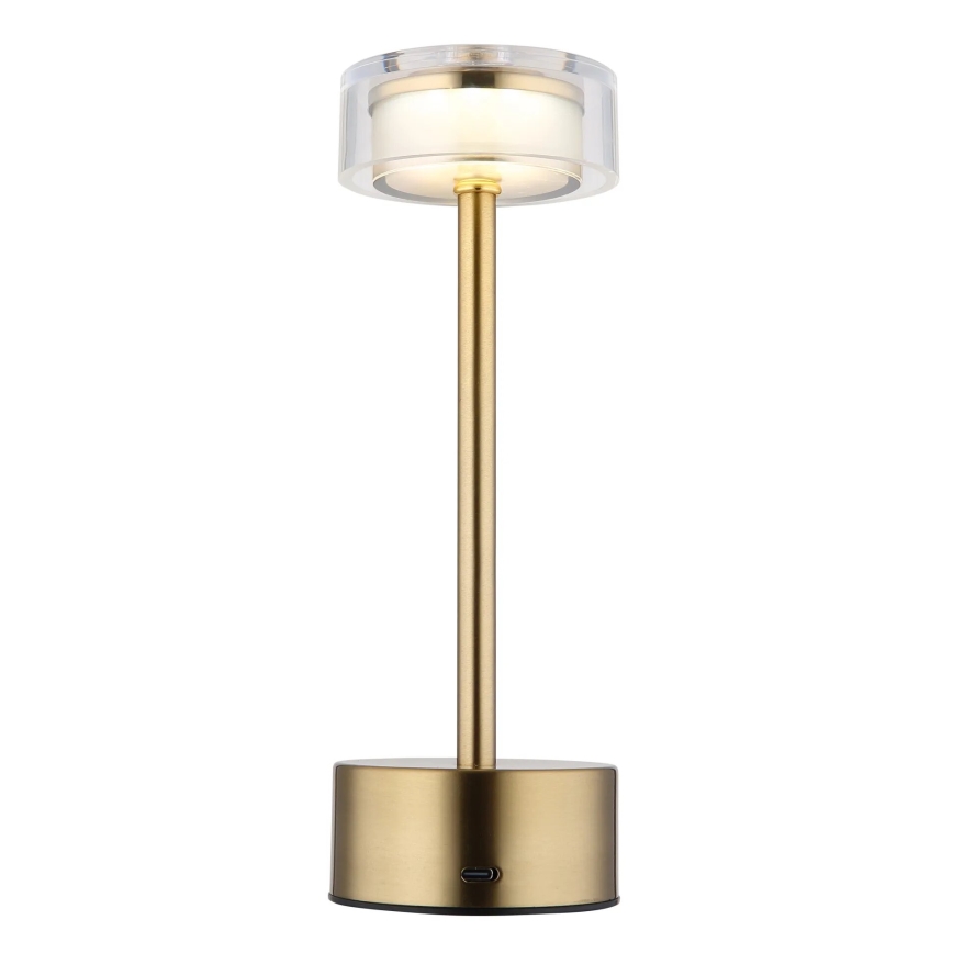 Globo - LED Dimmable επαναφορτιζόμενο επιτραπέζιο φωτιστικό αφής LED/2,5W/3,7V 2700/4000/6500K 1800mAh ορείχαλκος