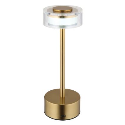 Globo - LED Dimmable επαναφορτιζόμενο επιτραπέζιο φωτιστικό αφής LED/2,5W/3,7V 2700/4000/6500K 1800mAh ορείχαλκος