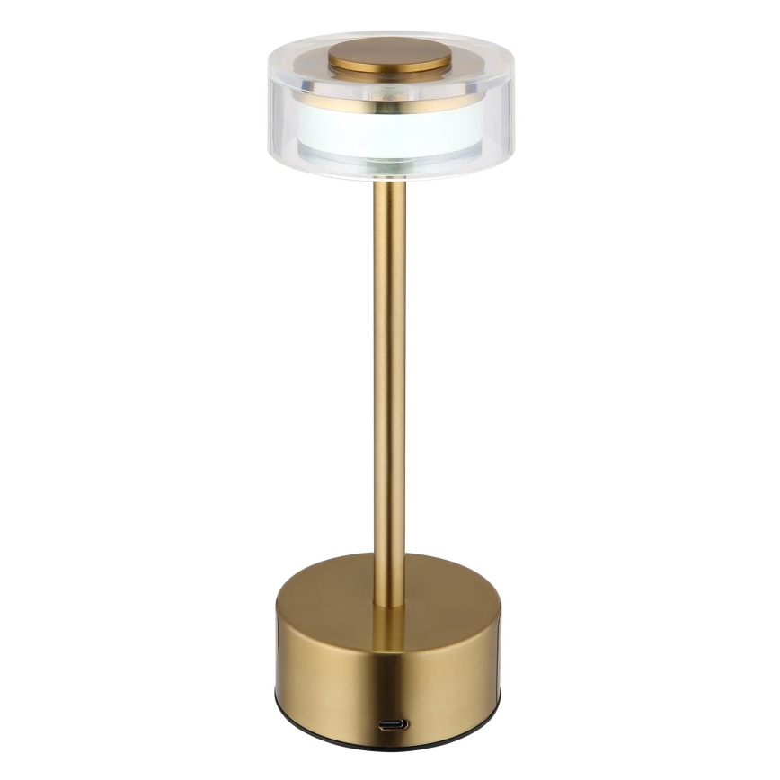 Globo - LED Dimmable επαναφορτιζόμενο επιτραπέζιο φωτιστικό αφής LED/2,5W/3,7V 2700/4000/6500K 1800mAh ορείχαλκος