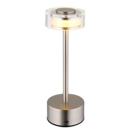 Globo - LED Dimmable επαναφορτιζόμενο επιτραπέζιο φωτιστικό αφής LED/2,5W/3,7V 2700/4000/6500K 1800mAh ματ χρώμιο