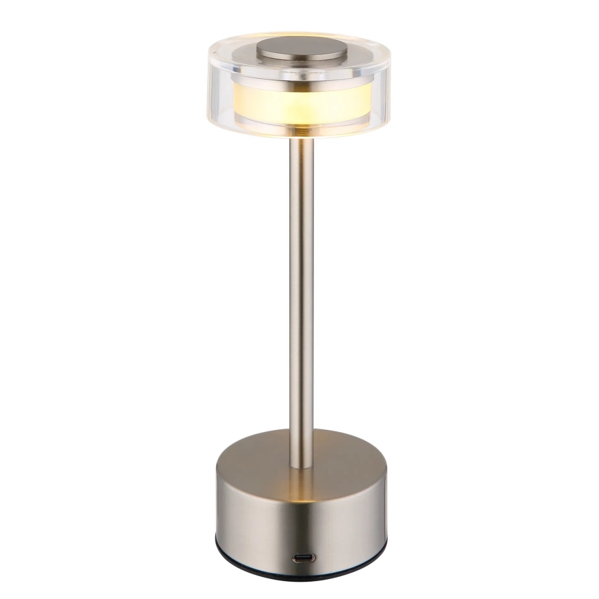 Globo - LED Dimmable επαναφορτιζόμενο επιτραπέζιο φωτιστικό αφής LED/2,5W/3,7V 2700/4000/6500K 1800mAh ματ χρώμιο