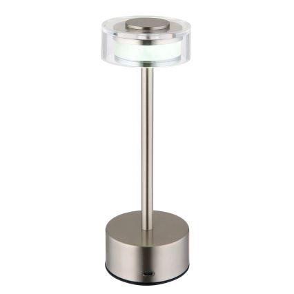 Globo - LED Dimmable επαναφορτιζόμενο επιτραπέζιο φωτιστικό αφής LED/2,5W/3,7V 2700/4000/6500K 1800mAh ματ χρώμιο