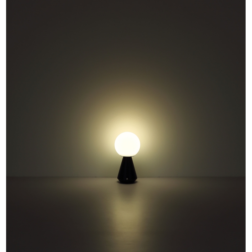 Globo - LED εξωτερικό επιτραπέζιο φωτιστικό με ρυθμιζόμενη ένταση αφής LED/1,5W/5V 3000/4500/6500K 1800 mAh IP41 μαύρο