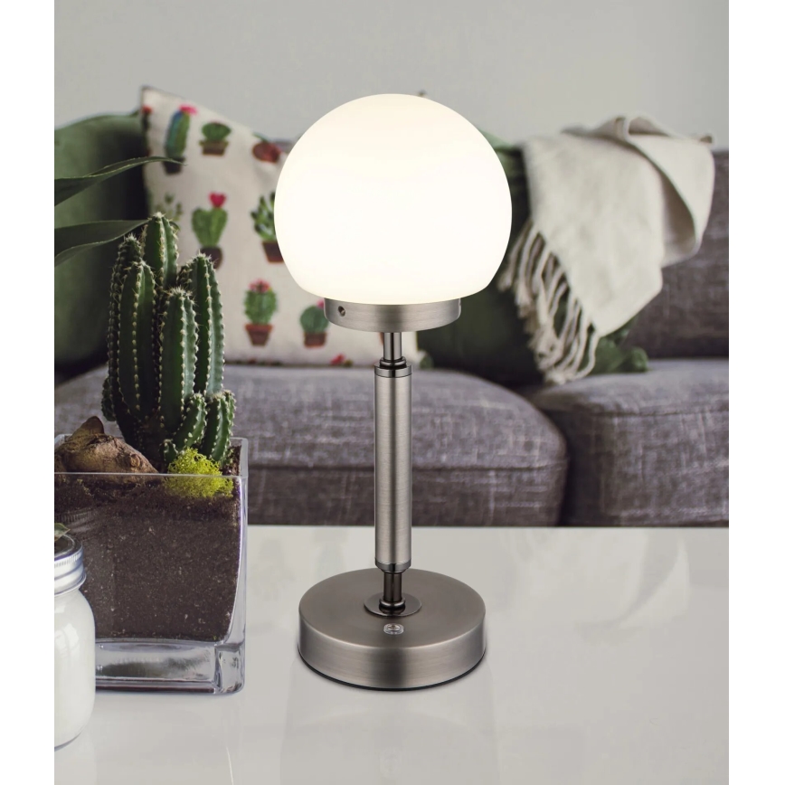 Globo - LED Dimmable επαναφορτιζόμενο επιτραπέζιο φωτιστικό αφής LED/2,5W/5V 1800mAh 2700/4000/6500K ανθρακί