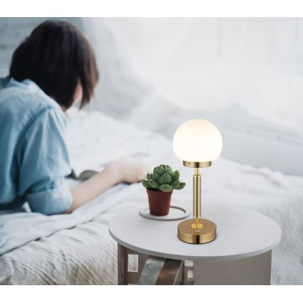 Globo - LED Dimmable επαναφορτιζόμενο επιτραπέζιο φωτιστικό αφής LED/2,5W/5V 1800mAh 2700/4000/6500K ορείχαλκος