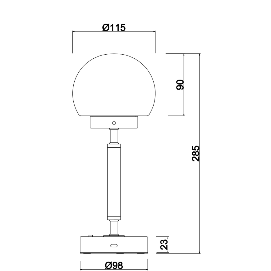 Globo - LED Dimmable επαναφορτιζόμενο επιτραπέζιο φωτιστικό αφής LED/2,5W/5V 1800mAh 2700/4000/6500K ορείχαλκος