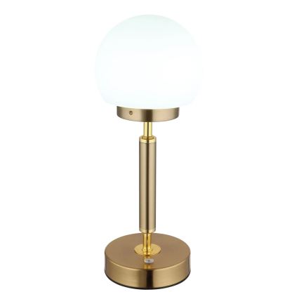 Globo - LED Dimmable επαναφορτιζόμενο επιτραπέζιο φωτιστικό αφής LED/2,5W/5V 1800mAh 2700/4000/6500K ορείχαλκος