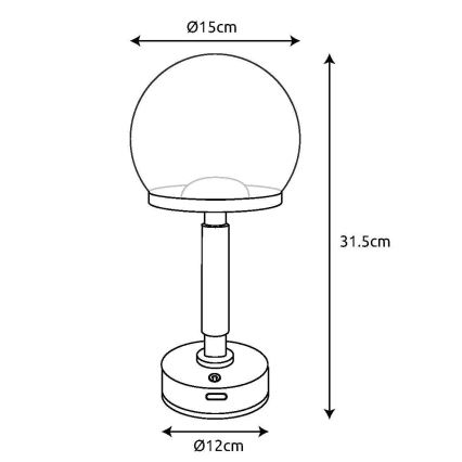 Globo - LED Dimmable επαναφορτιζόμενο επιτραπέζιο φωτιστικό αφής LED/2,5W/5V 1800mAh 2700/4000/6500K Ροζ χρυσό