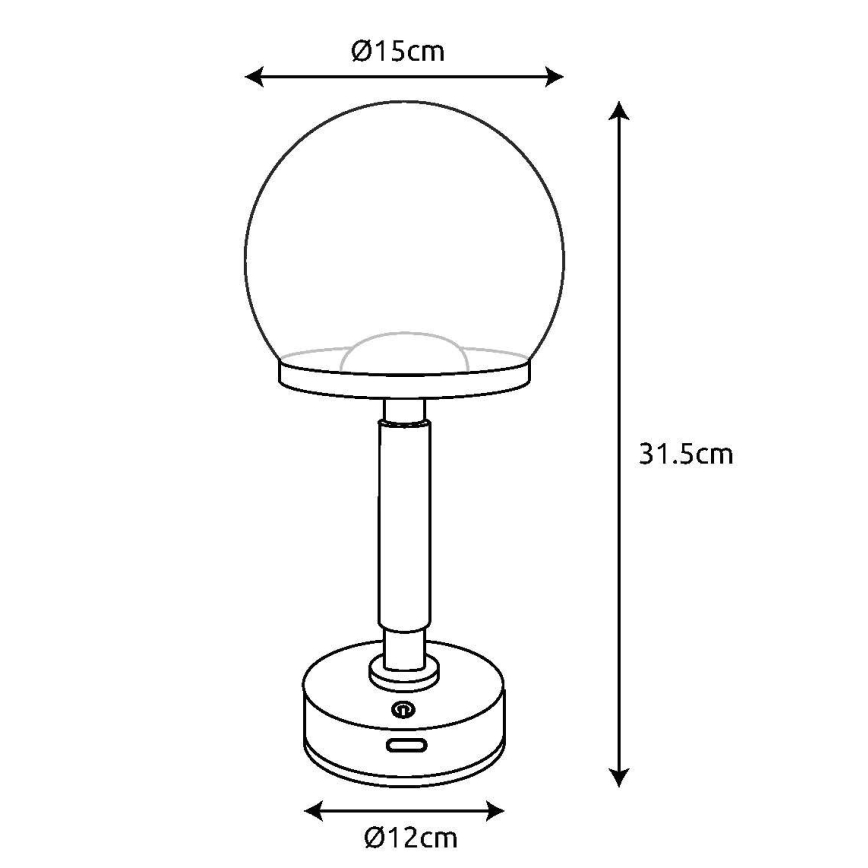 Globo - LED Dimmable επαναφορτιζόμενο επιτραπέζιο φωτιστικό αφής LED/2,5W/5V 1800mAh 2700/4000/6500K Ροζ χρυσό