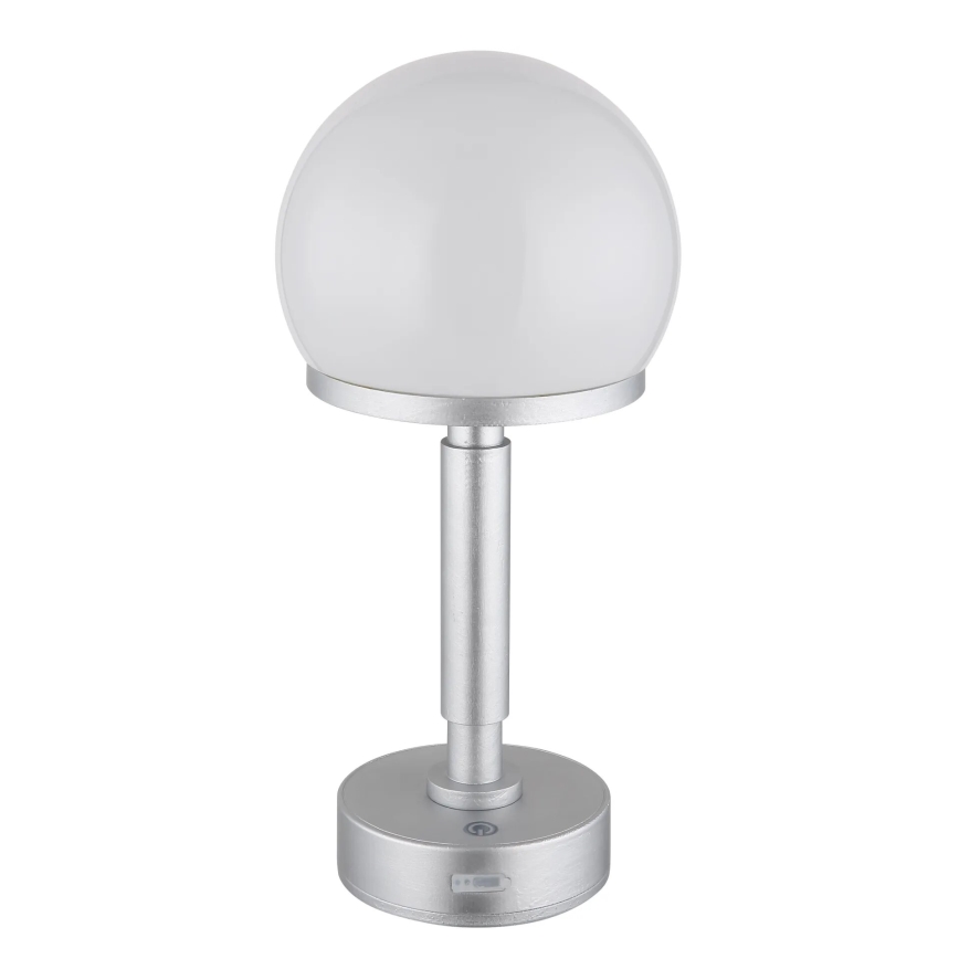 Globo - LED Dimmable επαναφορτιζόμενο επιτραπέζιο φωτιστικό αφής LED/2,5W/5V 1800mAh 2800K ασημί