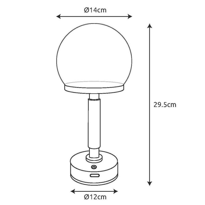 Globo - LED Dimmable επαναφορτιζόμενο επιτραπέζιο φωτιστικό αφής LED/2,5W/5V 1800mAh 2800K ασημί