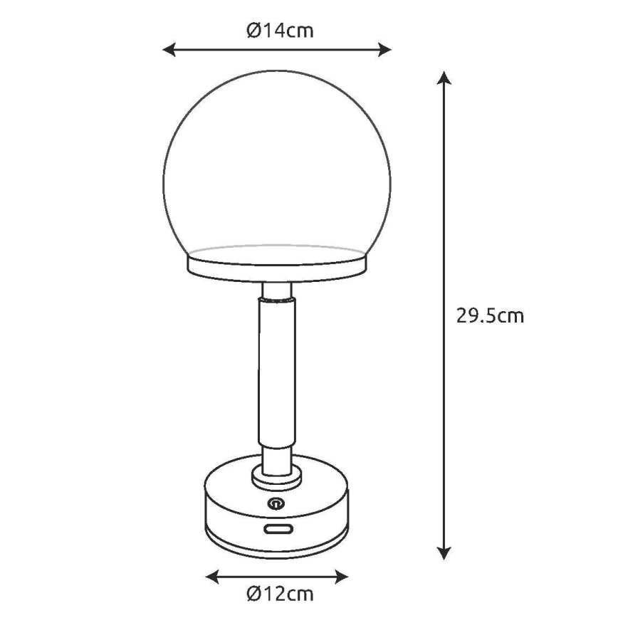 Globo - LED Dimmable επαναφορτιζόμενο επιτραπέζιο φωτιστικό αφής LED/2,5W/5V 1800mAh 2800K λευκό