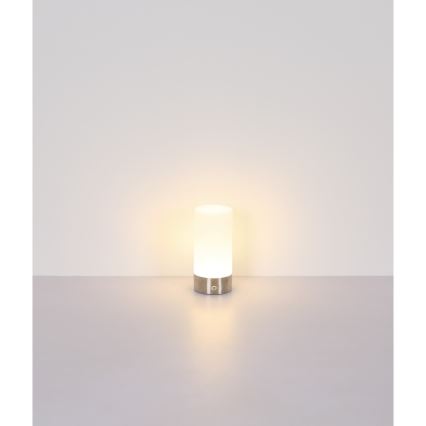 Globo - LED RGBW Dimming αφής Εξωτερικού χώρου επιτραπέζιο φωτιστικό LED/1,8W/5V 1500 mAh IP44 ματ χρώμιο