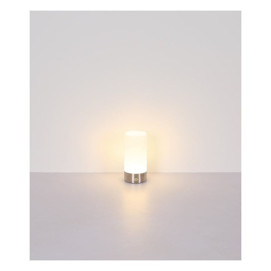 Globo - LED RGBW Dimming αφής Εξωτερικού χώρου επιτραπέζιο φωτιστικό LED/1,8W/5V 1500 mAh IP44 ματ χρώμιο