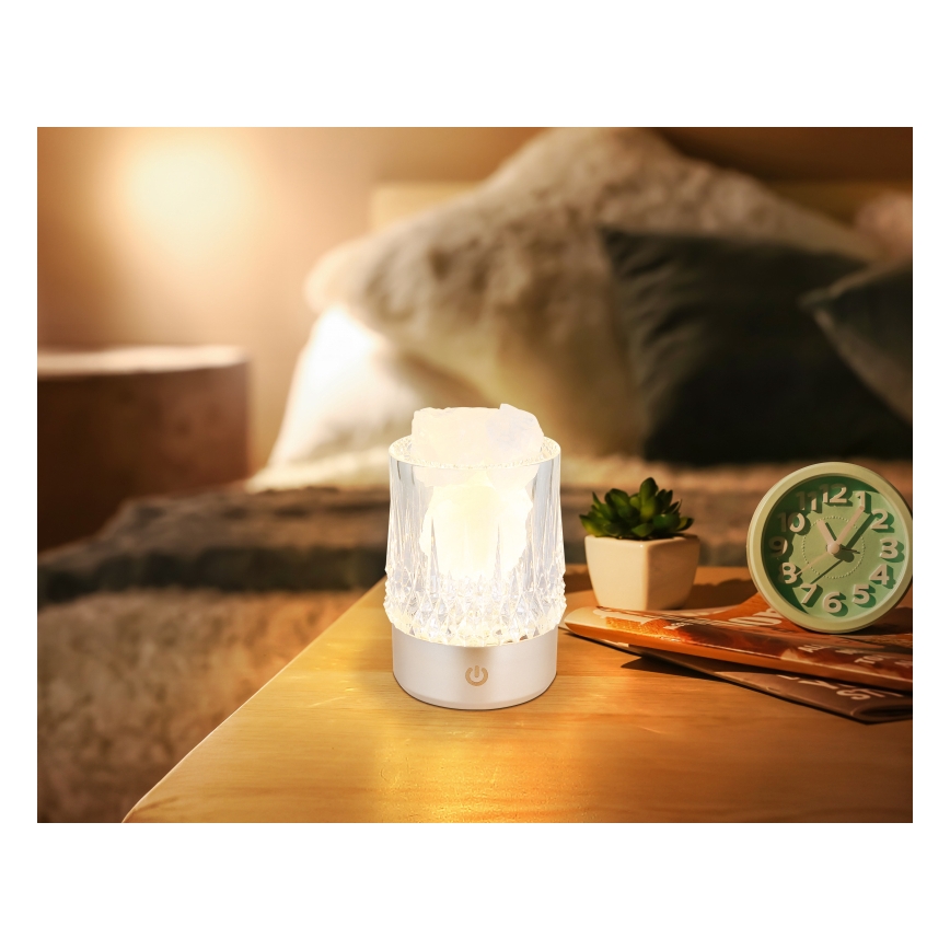 Globo - LED Ρυθμιζόμενη επιτραπέζια λάμπα αφής LED/1W/5V 3000K 1200 mAh ασημί