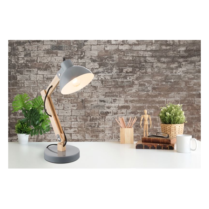 Globo - Eπιτραπέζια λάμπα 1xE27/40W/230V οξιά