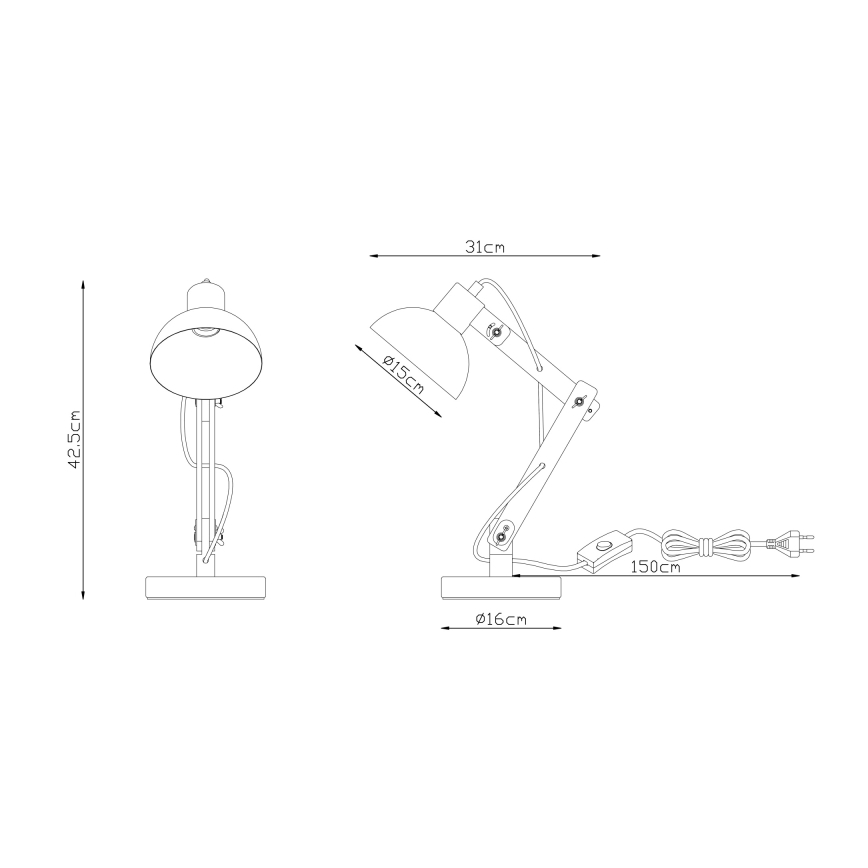 Globo - Eπιτραπέζια λάμπα 1xE27/40W/230V οξιά