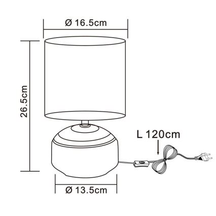 Globo - Επιτραπέζιο φωτιστικό 1xE14/40W/230V γκρι/κεραμικό