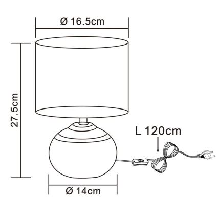 Globo - Επιτραπέζιο φωτιστικό 1xE14/40W/230V μπεζ/κεραμικό