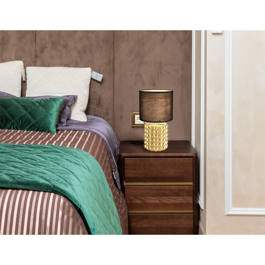 Globo - Eπιτραπέζια λάμπα 1xE14/40W/230V μαύρο/χρυσαφί