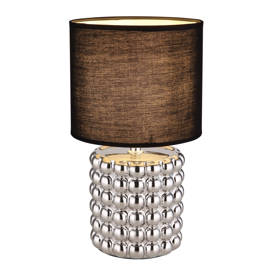 Globo - Eπιτραπέζια λάμπα 1xE14/40W/230V μαύρο/ασήμι