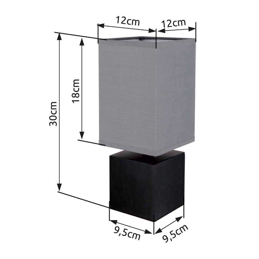 Globo 21628ALU - Επιτραπέζιο φωτιστικό VALENTINO 1xE27/7W/230V μαύρο/ανθρακί