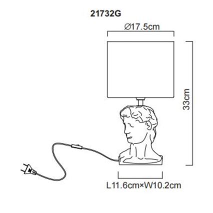 Globo - Eπιτραπέζιο φωτιστικό 1xE14/40W/230V γκρι