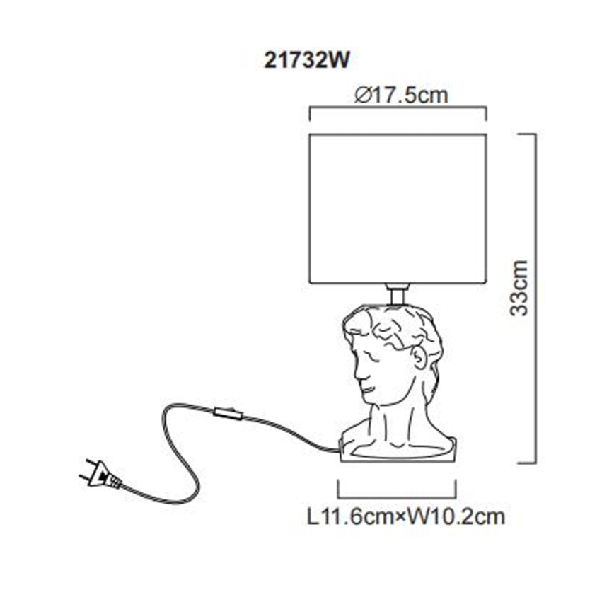 Globo - Eπιτραπέζιο φωτιστικό 1xE14/40W/230V λευκό