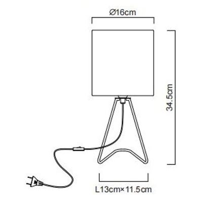 Globo - Επιτραπέζιο φωτιστικό 1xE14/40W/230V γκρι