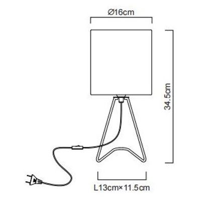 Globo - Επιτραπέζιο φωτιστικό 1xE14/40W/230V μαύρο