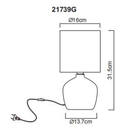Globo - Eπιτραπέζιο φωτιστικό 1xE14/40W/230V γκρι
